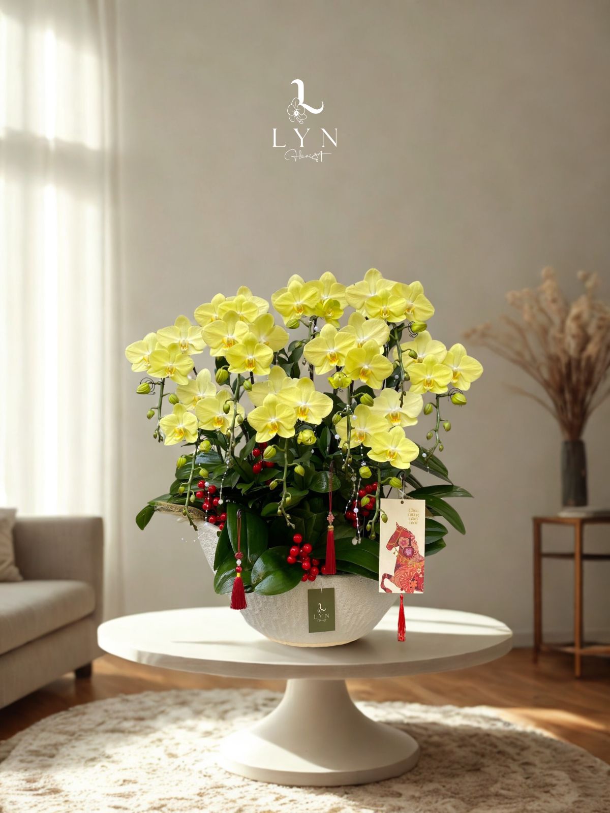 Chậu Hoa Lan Xanh Táo